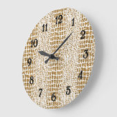 Gouden Glitter Alligator Print Grote Klok (Hoek)