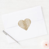 Gouden Glitter Alligator Print Hart Sticker (Envelop)