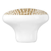 Gouden Glitter Alligator Print Keramische Knop (Zijkant)