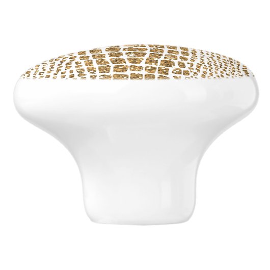 Gouden Glitter Alligator Print Keramische Knop (Zijkant)