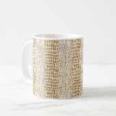 Gouden Glitter Alligator Print Koffiemok (Voorkant links)