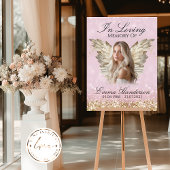 Gouden Glitter Angel Wings Memorial Sign Poster
