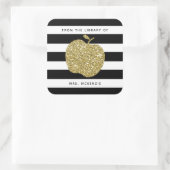 Gouden Glitter Appel | Leraar Bookplate Stickers (Tas)