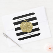 Gouden Glitter Appel | Leraar Bookplate Stickers (Envelop)