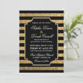 Gouden Glitter Art Deco 1920s Uitnodiging voor het (Staand voorkant)