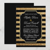 Gouden Glitter Art Deco 1920s Uitnodiging voor het (Voorkant / Achterkant)