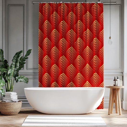 Gouden Glitter Art-Deco geometrisch patroon Douchegordijn