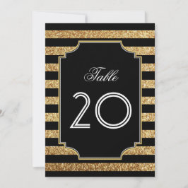 Gouden Glitter Art Deco Jaren 20 Tafel Nummers Kaart
