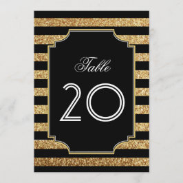 Gouden Glitter Art Deco Jaren 20 Tafel Nummers Kaart