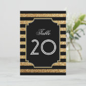 Gouden Glitter Art Deco tafelnummers uit de jaren  (Staand voorkant)