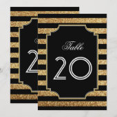 Gouden Glitter Art Deco tafelnummers uit de jaren  (Voorkant / Achterkant)