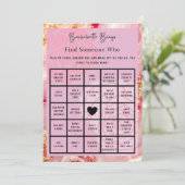 Gouden Glitter Bachelorette Bingo Party Game Kaart (Staand voorkant)