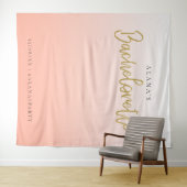 Gouden Glitter Bachelorette-feest Fotohokje Wandkleed (In Situ (horizontaal))