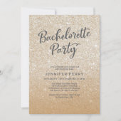 Gouden glitter Bachelorette Party Uitnodiging (Voorkant)
