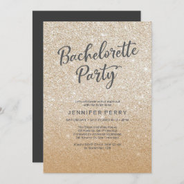 Gouden glitter Bachelorette Party Uitnodiging