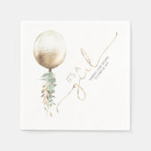 Gouden Glitter ballon Garland Elegant Baby shower Servet (Voorkant)