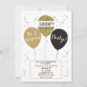 Gouden Glitter Ballonnen Verrassing Verjaardagsfee Kaart (Voorkant)