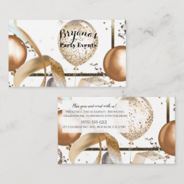 Gouden Glitter Ballonnen Witte Feest Evenementenor Visitekaartje