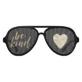 Gouden Glitter Be Kind Hart Inspirerend Quote Aviator Zonnebril (Voorkant)