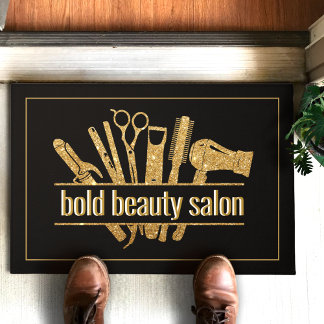 Gouden Glitter Beauty Salon Haarstylist Black Deur Deurmat