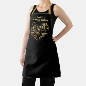 Gouden Glitter Beauty Salon Tools Hart Stylist Schort (Insitu)