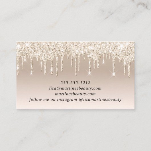 Gouden Glitter Beauty Visitekaartje (Achterkant)