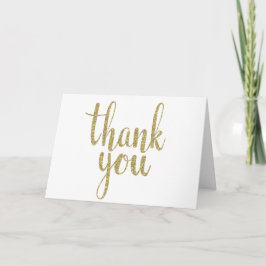 Gouden glitter bedankkaartjes bedankkaart