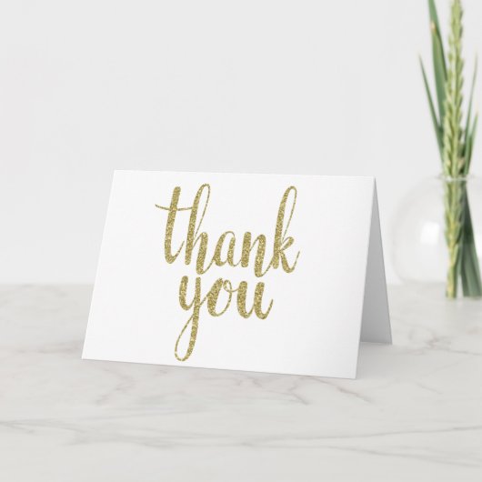 Gouden glitter bedankkaartjes bedankkaart (Voorkant)