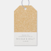 Gouden Glitter Bedankt cadeau label douche gunst Cadeaulabel (Achterkant)