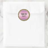 Gouden Glitter & Berry Paarse Dank u Label (Tas)