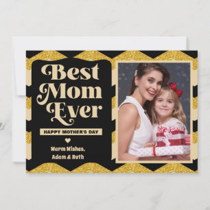Gouden Glitter Beste Mama Ooit Foto Moederdag Kaart