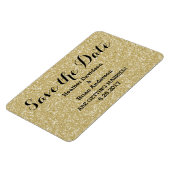Gouden Glitter Bewaar de datum Flexi Magnet Magneet (Linkerzijde)