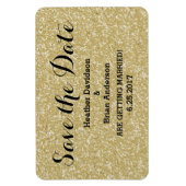 Gouden Glitter Bewaar de datum Flexi Magnet Magneet (Verticaal)