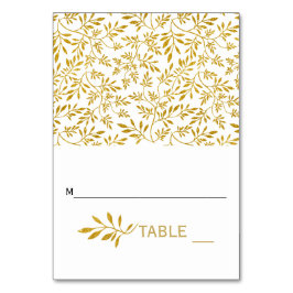 Gouden glitter bladeren bruiloft gevouwen escort c kaart