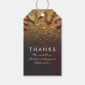 Gouden Glitter bladeren  herfst bruiloft Cadeaulabel (Voorkant)