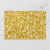 Gouden glitter bladeren patroon bruiloft invoegen  informatiekaartje (Achterkant)