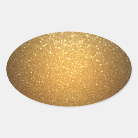 Gouden Glitter Blank Sjabloon Jouw tekst Elegant t Ovale Sticker (Voorkant)