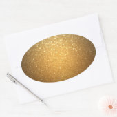 Gouden Glitter Blank Sjabloon Jouw tekst Elegant t Ovale Sticker (Envelop)