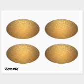 Gouden Glitter Blank Sjabloon Jouw tekst Elegant t Ovale Sticker (Vel)
