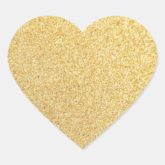 Gouden Glitter Blank Sjabloon Toevoegen Jouw tekst Hart Sticker (Voorkant)