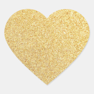 Gouden Glitter Blank Sjabloon Toevoegen Jouw tekst Hart Sticker