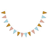 Gouden Glitter Blauw en Roze Verjaardagsfeest Vlaggetjes (Alle)