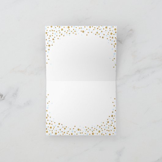 Gouden Glitter Blauw Koninklijke Kroonprins Dank u Bedankkaart (Binnen)