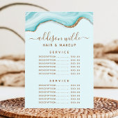 Gouden Glitter Blauwe Marmer Agate Service Prijs Menu