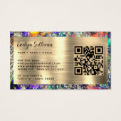 Gouden glitter blauwe opaal loyalty card visitekaartje (Achterkant)
