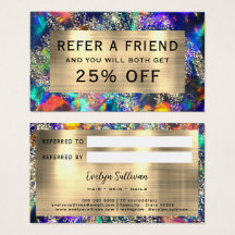 Gouden glitter blauwe opaal verwijzingskaart