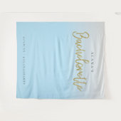 Gouden Glitter Blauwe Verlovingsfeest Fotocabine Wandkleed (Voorkant (horizontaal))