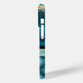 Gouden Glitter Blauwgroen Agaat Marmeren Diamanten Case-Mate iPhone Case (Achterkant / Links)