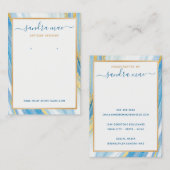 Gouden Glitter Blauwgroen Blauw Marmeren Sieraden Visitekaartje (Voorkant / Achterkant)