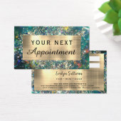 Gouden glitter blauwgroen opaal afspraak kaart (Bureau)